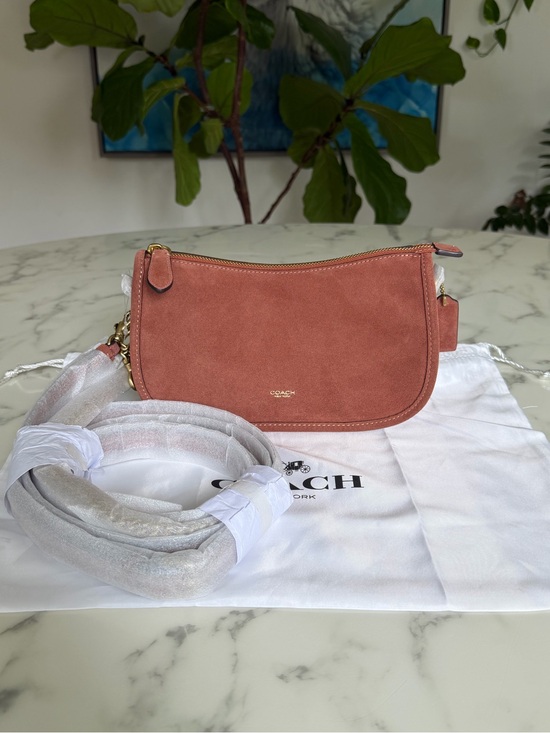 Coach Handbags - NWT Coach Waverly Bag Brass / Clay Suede Crossbody Shoulder Bag CDD78